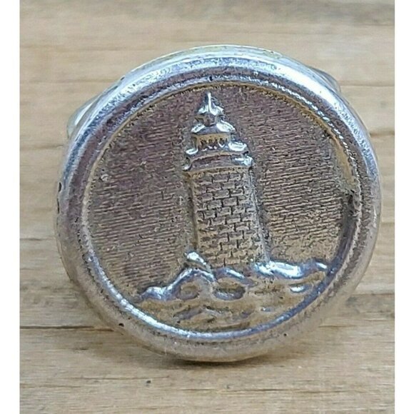 Mars & Valentine Sterling Silver Lighthouse Ring Size 8/8.5 Stars - Picture 1 of 6